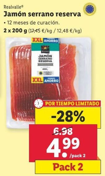 Lidl Jamón serrano reserva oferta