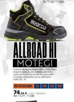 Coferdroza Sparco allroad  allroad hi  motegi  catrodo de seguridad on nylon y microfibro impermeable de alta calidad con entre suola de oferta