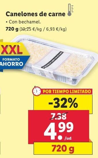 Lidl Canelones de carne oferta