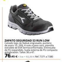 Coferdroza Zapato seguridad s3 run low calzado bajo de nabuk engrasado, puntera de acero 10, 200), k-sole a paso cero, plantilla extraib oferta