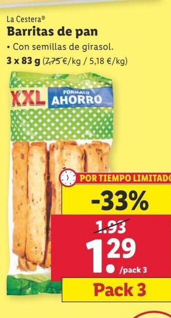 Lidl Barritas de pan oferta