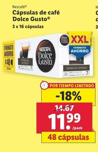 Lidl Cápsulas de café dolce gusto oferta