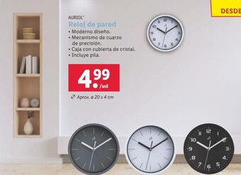Lidl Reloj de pared auriol oferta