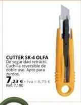 Coferdroza Cutter sk-4 olfa de seguridad retráctil. cuchilla reversible de doble uso. apto para zurdos.  7,23 €+iva 8,75€  e+1  ref. 7.1 oferta