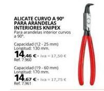 Coferdroza Alicate curvo a 90° para arandelas interiores knipex para arandelas interior curvos a 90°  capacidad (12-25 mm) longitud: 130 oferta