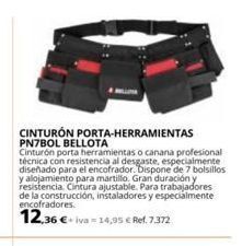Coferdroza Cinturón porta-herramientas pn7bol bellota  cinturón porta herramientas o canana profesional técnica con resistencia al desga oferta