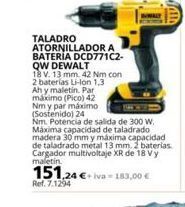 Coferdroza Atornillador a batería dewalt oferta