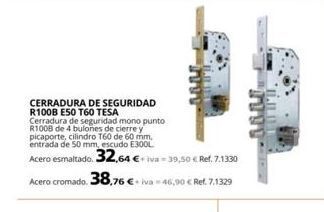 Coferdroza Cerradura de seguridad r100b e50 t60 tesa  cerradura de seguridad mono punto  r1008 de 4 bulones de cierre y  picaporte, cili oferta