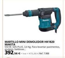 Coferdroza Martillo mini demoledor hk1820 makita  550 w. sds-plus. 3,4 kg. para levantar pavimentos, azulejos, baldosas...  392,56 €-va- oferta