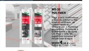 Coferdroza 15-35  olive  phose  ms-35 polymer  pega y sella multimaterial a base de polimeros ms. elástico certificado, de curado rápido oferta