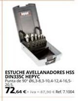 Coferdroza Estuche avellanadores hss din335c hepyc punta de 90° 06,3-8,3-10,4-12,4-16,5-20,5.  72,64€ iva 87,90 € ref. 7.1004 oferta