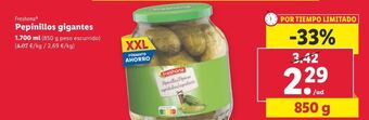 Lidl Pepinillos gigantes oferta