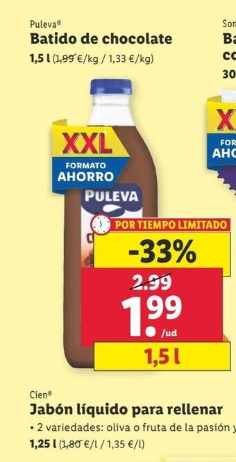 Lidl Batido de chocolate puleva oferta