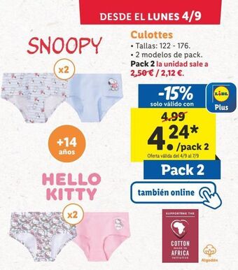 Lidl Bragas niña oferta