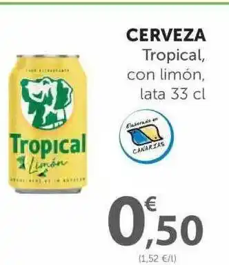 SPAR Tropical Cerveza con limón, lata 33cl oferta