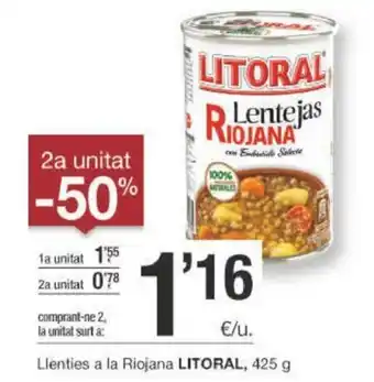 BonpreuEsclat Litoral Llenties a la Riojana 425 g oferta
