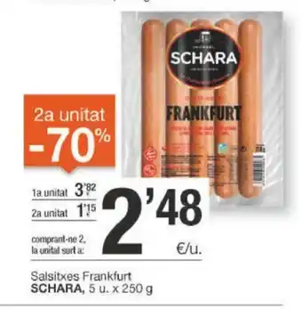 BonpreuEsclat Schara Salsitxes Frankfurt 5 u x 250 g oferta