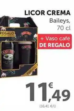 SPAR Licor Crema Baileys 70cl+ Vaso café de Regalo oferta