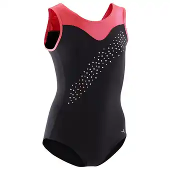 Decathlon Maillot sin mangas rosa y blanco gimnasia artística femenina oferta