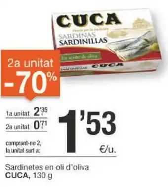 BonpreuEsclat Cuca Sardinetes en oli d'oliva 130g oferta