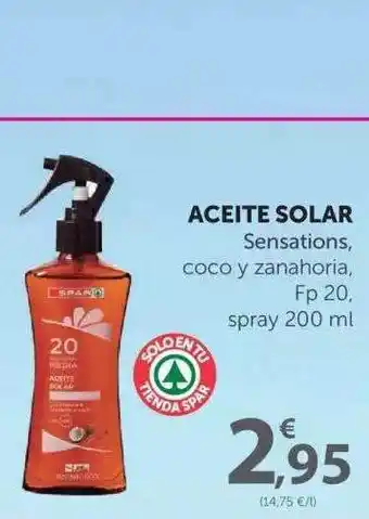 SPAR Aceite Solar Sensations spray 200ml oferta
