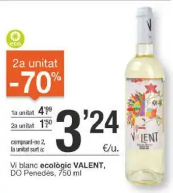 BonpreuEsclat ecológic Valent Vi blanc DO Penedes 750ml oferta