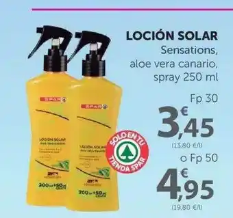 SPAR Loción Solar Sensations spray 250ml oferta