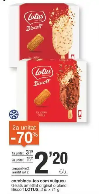 BonpreuEsclat Lotus Gelats amettlat original o blanc Biscoff x 71g oferta