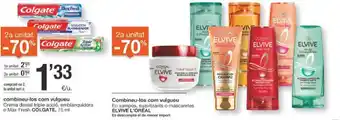 BonpreuEsclat Colgate Crema dental triple acció, emblanquidora o Max Fresh 75ml/ Elvive L'Oreal oferta