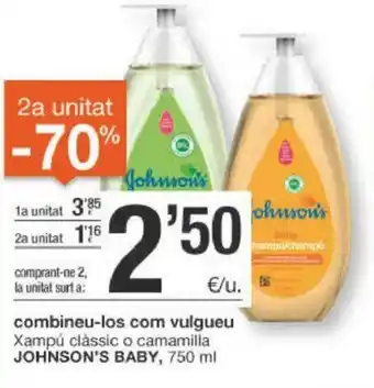BonpreuEsclat Johnson's Baby Xampú clássic o camamilla 750ml oferta