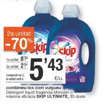 BonpreuEsclat Skip Ultimate Detergente liquid frágancia Mimosin o máxima eficacia oferta