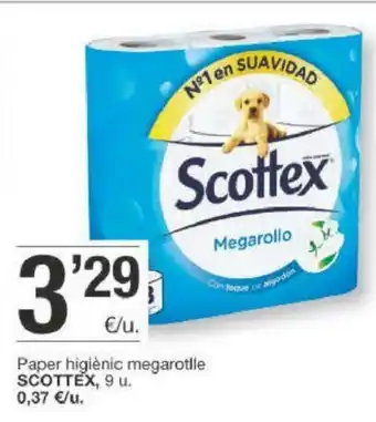 BonpreuEsclat Scottex Paper higiénic megarotlle 9u oferta