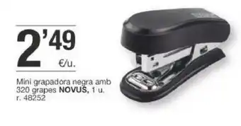 BonpreuEsclat Novus Mini grapadora negra amb 320grapes oferta