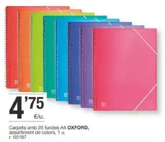 BonpreuEsclat Oxford Carpeta amb 20 fundes A4 Assortiment de colors 1u oferta