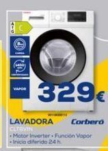 Euronics A vapor o 329€ lavadora corbero cltevin motor inverter. función vapor inicio diferido 24h. oferta