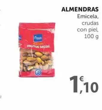 SPAR Emicela Almendras, crudas con piel, 100g oferta