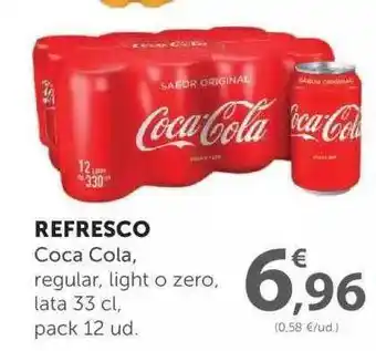 SPAR Coca Cola Refresco, lata 33cl, pack 12 ud. oferta