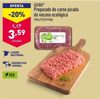 ALDI GUTBIO Preparado de carne picada de vacuno ecológica oferta