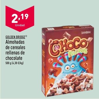 ALDI GOLDEN BRIDGE Almohadas de cereales rellenas de chocolate oferta