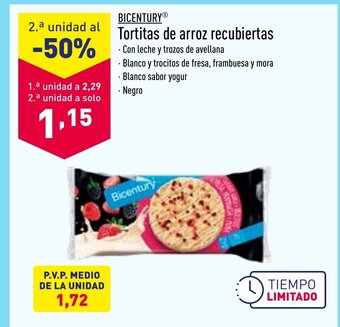 ALDI BICENTURY Tortitas de arroz recubiertas oferta