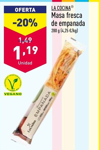 ALDI LA COCINA Masa fresca de empanada oferta