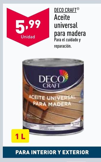 ALDI DECO CRAFT Aceite universal para madera oferta