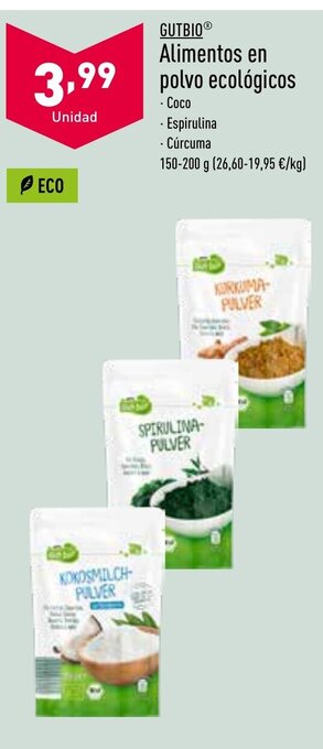 ALDI GUTBIO Alimentos en polvo ecológicos oferta