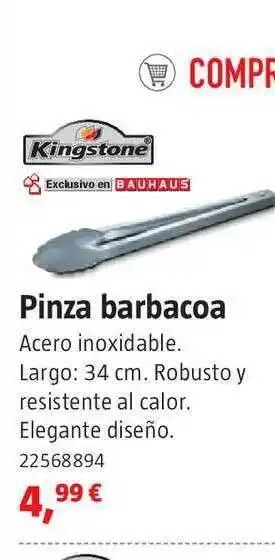 Bauhaus Kingstone Pinza barbacoa 34cm oferta