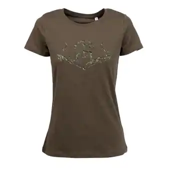 Decathlon Camiseta caza mujer pasión morena logo camo new verde oferta