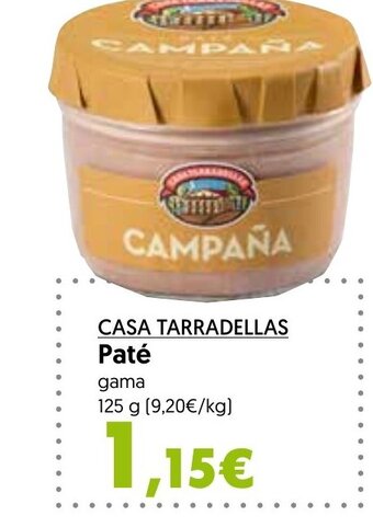 Hiper Usera CASA TARRADELLAS Paté oferta