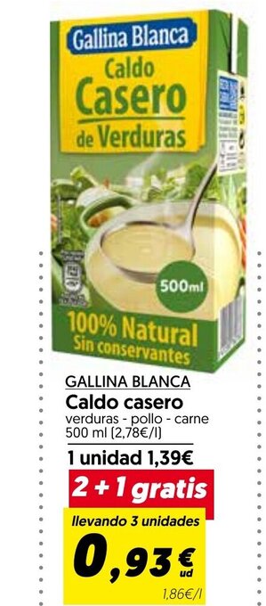 Hiper Usera GALLINA BLANCA Caldo casero oferta