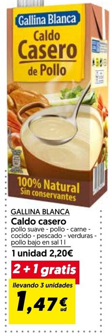 Hiper Usera GALLINA BLANCA Caldo casero oferta