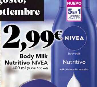 Gadis Body Milk Nutritivo NIVEA oferta