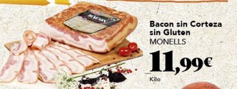 Gadis Bacon sin Corteza sin Gluten MONELLS oferta